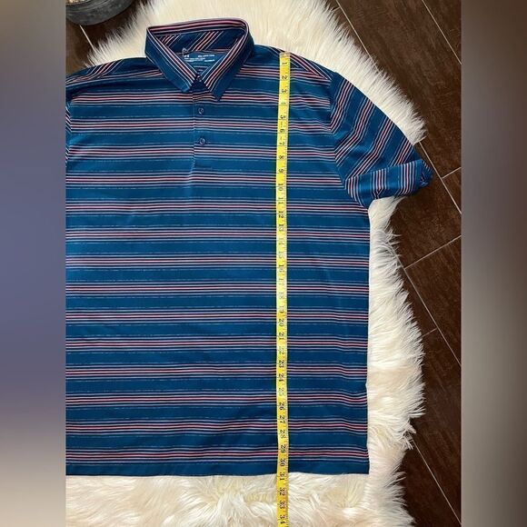 Under Armour Turquoise striped Performance polo Sz 2XL - Picture 8 of 8
